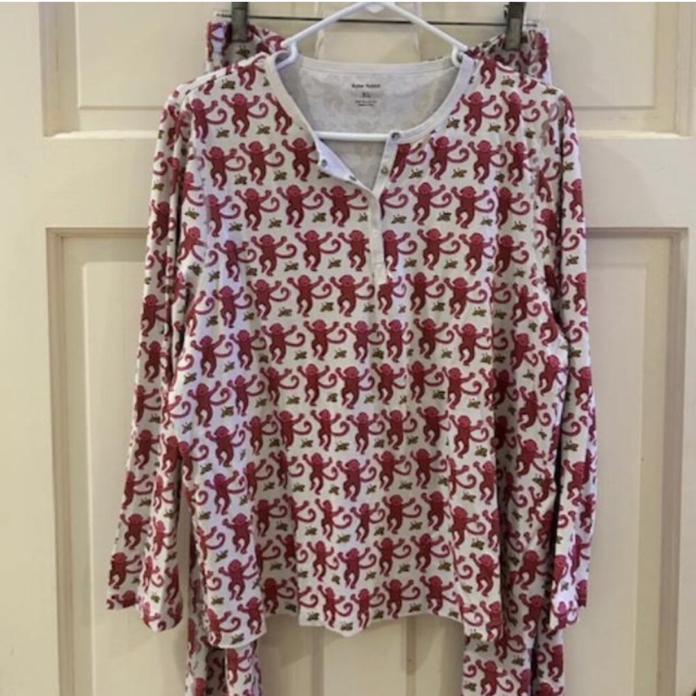 Roller Rabbit Monkey Long Sleeve Pajama Set